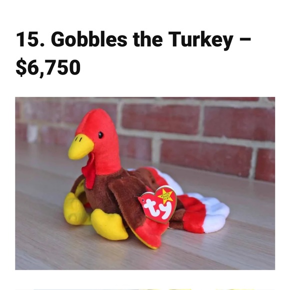 “Gobbles” Beanie Baby Turkey — RARE WITH 8 ERRORS & PVC PELLETS - Picture 14 of 14